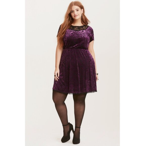 Disney The Nightmare Before Christmas Purple Web Burnout Dress Hot Topic 3X - Picture 1 of 14